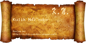 Kulik Nándor névjegykártya