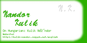 nandor kulik business card